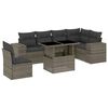 vidaXL Set canapele de grădină, 7 piese, cu perne, gri, poliratan