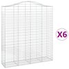 vidaXL Coșuri gabion arcuite, 6 buc, 200x50x220/240cm, fier galvanizat