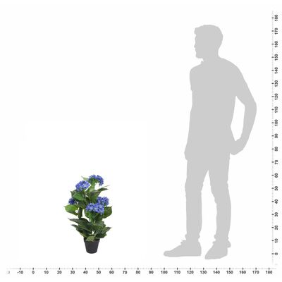 vidaXL Plantă artificială hydrangea cu ghiveci, 60 cm, albastru