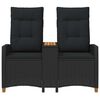 vidaXL Bancă reclinabilă cu masă Negru 126 x 65 x 112 cm poliratan