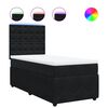 vidaXL Pat box spring cu saltea, negru, 90x190 cm, catifea