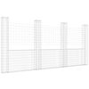 vidaXL Coș gabion &icirc;n formă de U cu 4 st&acirc;lpi, 380x20x200 cm, fier