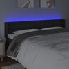 vidaXL Tăblie de pat cu LED, negru, 203x16x78/88 cm, piele ecologică