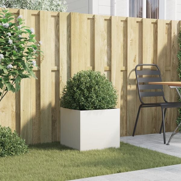 vidaXL Jardinieră, alb, 42x40x39 cm, oțel