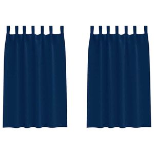 vidaXL Perdele Opaque cu Inel 2 pcs Albastru &icirc;nchis 175 x 140 cm