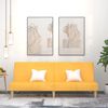 vidaXL Canapea extensibilă cu 2 locuri, galben, material textil