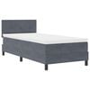 vidaXL Pat cu arc LED cu headboard Gri &icirc;nchis 100 x 200 cm Catifea