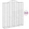 vidaXL Coșuri gabion arcuite, 10 buc 200x50x220/240cm, fier galvanizat