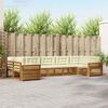 vidaXL Set de canapele de exterior cu pernă 7 pcs Natural și Crem