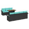 vidaXL Set de canapele pentru grădină 8 buc. Negru Rattan poli