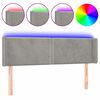 vidaXL Tăblie de pat cu LED, gri deschis, 147x16x78/88 cm, catifea