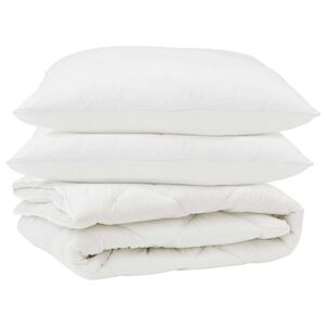 vidaXL Pilotă cu pernă 3 pcs Alb Microfibră