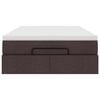vidaXL Cadru de pat otoman cu saltea țesătură maro &icirc;nchis 120x200 cm