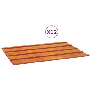 vidaXL Panouri de acoperiș, 12 buc., ruginiu, 60x44 cm, oțel corten