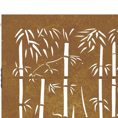 vidaXL Poartă pentru grădină, 85x125 cm, oțel corten, model bambus