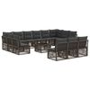 vidaXL Set de canapele pentru grădină 14 pcs Gri poliratan
