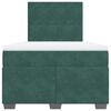 vidaXL Pat box spring cu saltea, verde &icirc;nchis, 120x200 cm, catifea