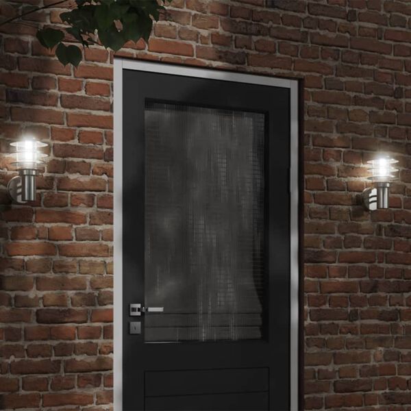 vidaXL Corp de iluminat exterior de perete, argintiu, oțel inoxidabil