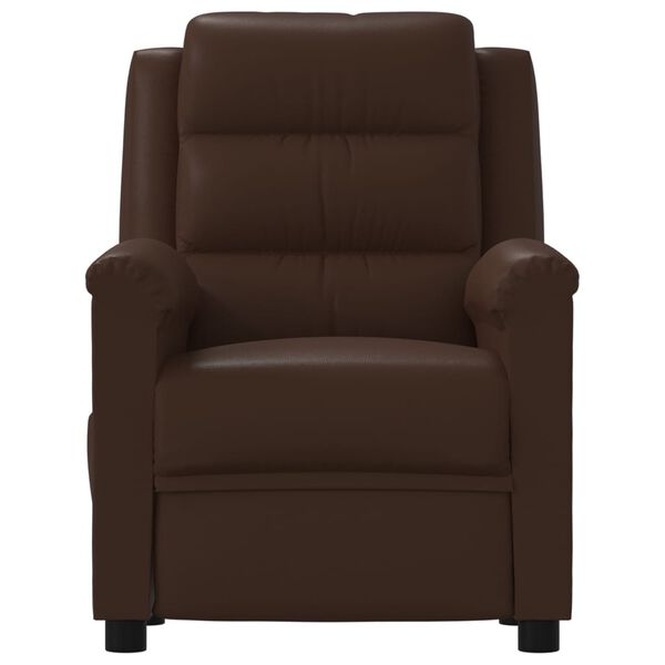 vidaXL Fotoliu de masaj electric, maro, piele ecologică