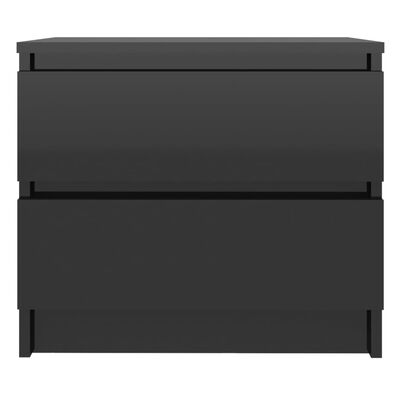 vidaXL Noptieră, negru extralucios, 50x39x43,5 cm, PAL