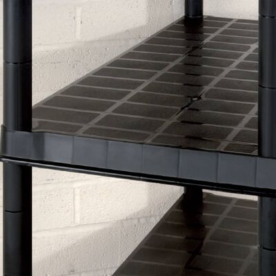 vidaXL Raft de depozitare cu 5 polițe, negru, 366x45,7x185 cm, plastic