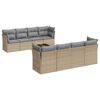 vidaXL Set canapele de grădină, 9 piese, cu perne, bej, poliratan