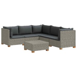 vidaXL 6 buc. Set de lounge din ratan cu perne GENDT Ratan Natural