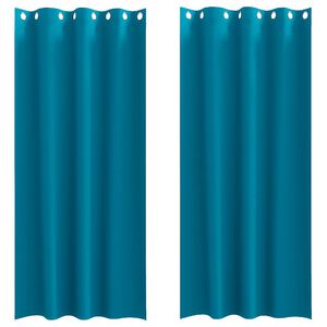 vidaXL Perdele Opaque cu Inel 2 buc. Turcoaz 245 x 140 cm Poliester
