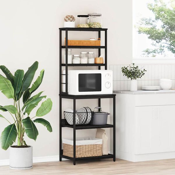 vidaXL Raft de bucătărie Stejar Negru 60 x 40 x 168 cm Lemn compozit