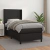 vidaXL Pat box spring cu saltea, negru, 100x200 cm, piele ecologică