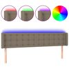 vidaXL Tăblie de pat cu LED, gri taupe, 183x16x78/88 cm, textil