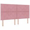 vidaXL Pat cu arcuri cu saltea cu headboard Roz 180 x 200 cm țesătură