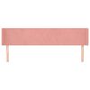 vidaXL Tăblie de pat cu aripioare roz 183x16x78/88 cm catifea