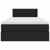 vidaXL Pat cu saltea și LED cu saltea Negru 120 x 190 cm țesătură