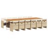 vidaXL Set mobilier de grădină cu perne, 13 piese, bej, poliratan