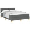 vidaXL Pat boxspring cu saltea Gri &icirc;nchis 140 x 200 cm țesătură