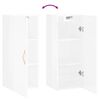 vidaXL Dulap montat pe perete, alb extralucios, 34,5x34x90 cm