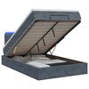 vidaXL Pat Ottoman cu Saltea și LED Gri &icirc;nchis 120 x 200 cm Catifea