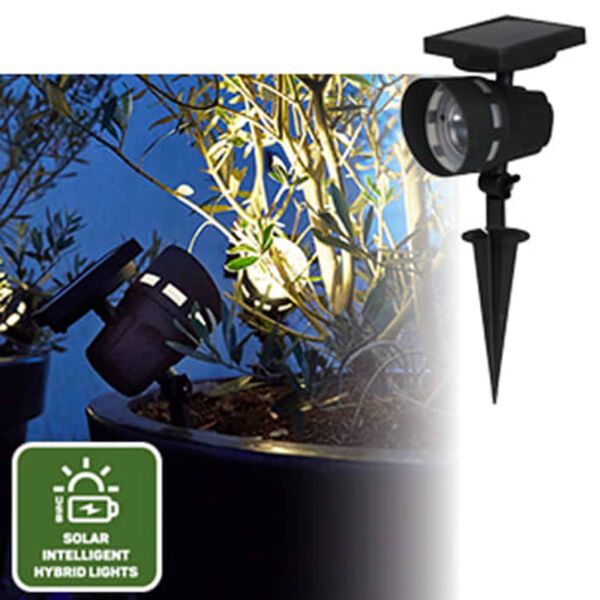 441738 Luxform Intelligent Hybrid Solar LED Garden Light "Montana"&nbsp; Black