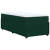 vidaXL Pat box spring cu saltea, verde închis, 90x190 cm, catifea