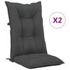 vidaXL Perne scaun cu spătar &icirc;nalt, 2 buc. antracit 120x50x7 cm textil