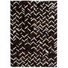 vidaXL Covor piele naturală, mozaic, 80x150 cm zig-zag Negru/Alb