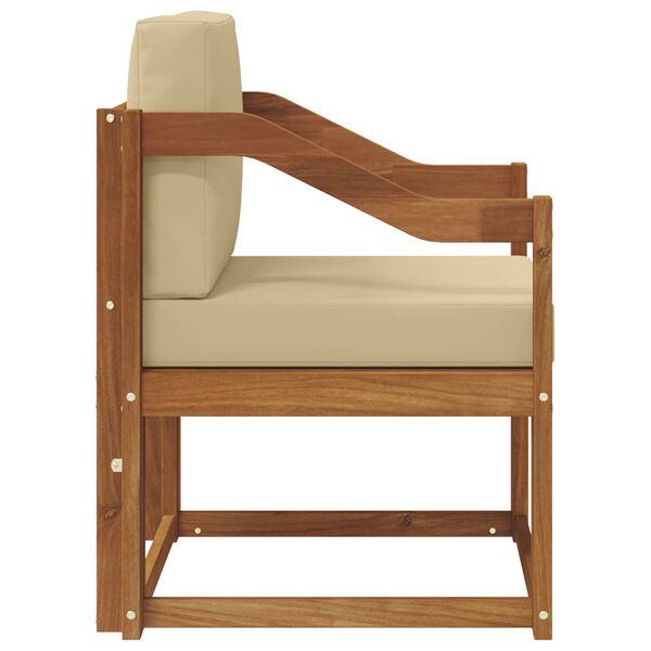 vidaXL Canapea de exterior Lemn de acacia solid și poliester natural