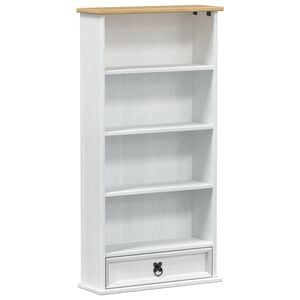vidaXL Dulap pentru CD-uri Alb 52 x 17.5 x 103 cm Lemn de pin masiv