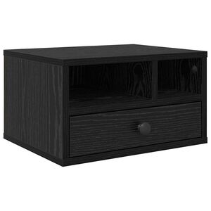 vidaXL Suport pentru imprimantă Stejar Negru 40 x 32 x 24 cm