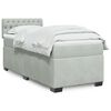 vidaXL Pat box spring cu saltea, gri deschis, 90x190 cm, catifea