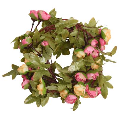 vidaXL Ghirlande de flori artificiale, 6 buc., roz, 215 cm
