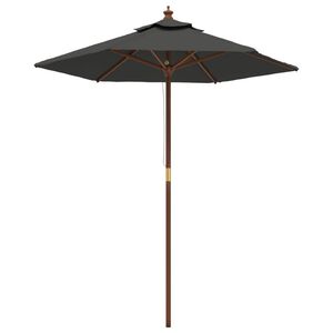 vidaXL Umbrelă de soare de grădină stâlp din lemn antracit 196x231 cm