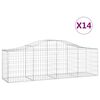 vidaXL Coșuri gabion arcuite 14 buc, 200x50x60/80 cm, fier galvanizat