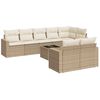 vidaXL Set canapele de grădină, 9 piese, cu perne, bej, poliratan